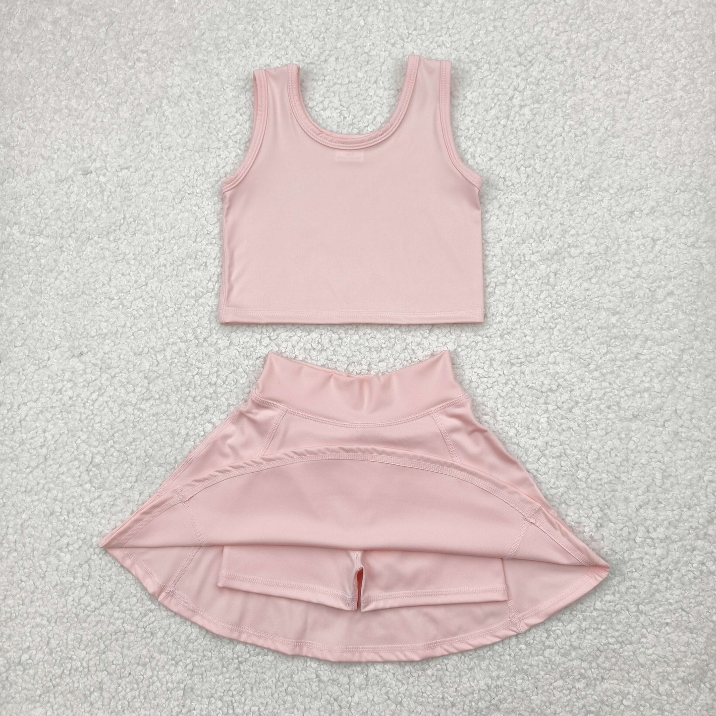 Sibling Baby Girls Colorful Vests Skirt Shorts Yoga Active Clothes Sets