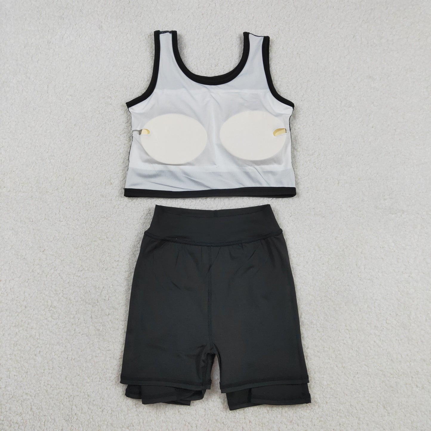 GSD1982 Baby Girls Black Crop Top Skorts Skirts Outfits Active Sets