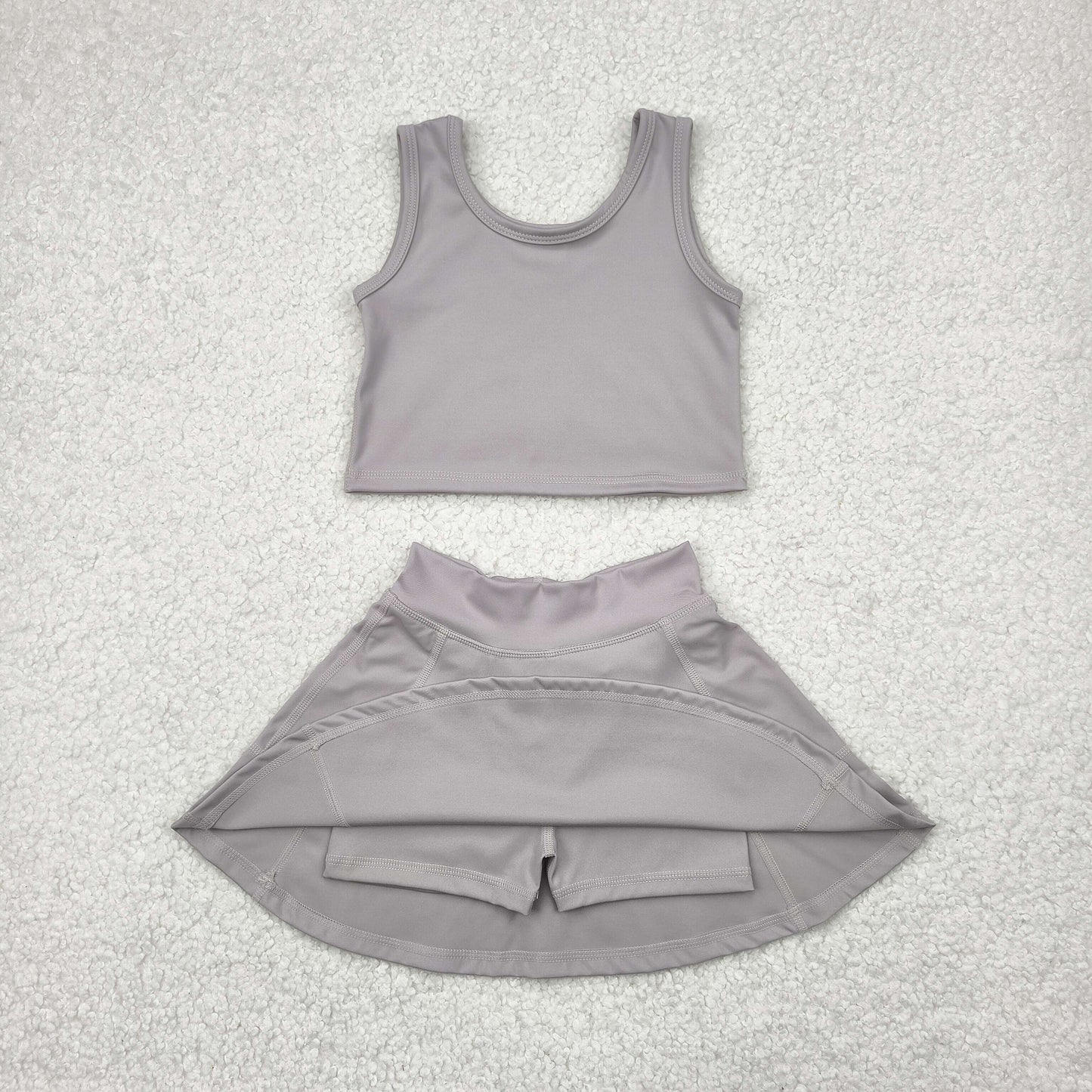 Sibling Baby Girls Colorful Vests Skirt Shorts Yoga Active Clothes Sets