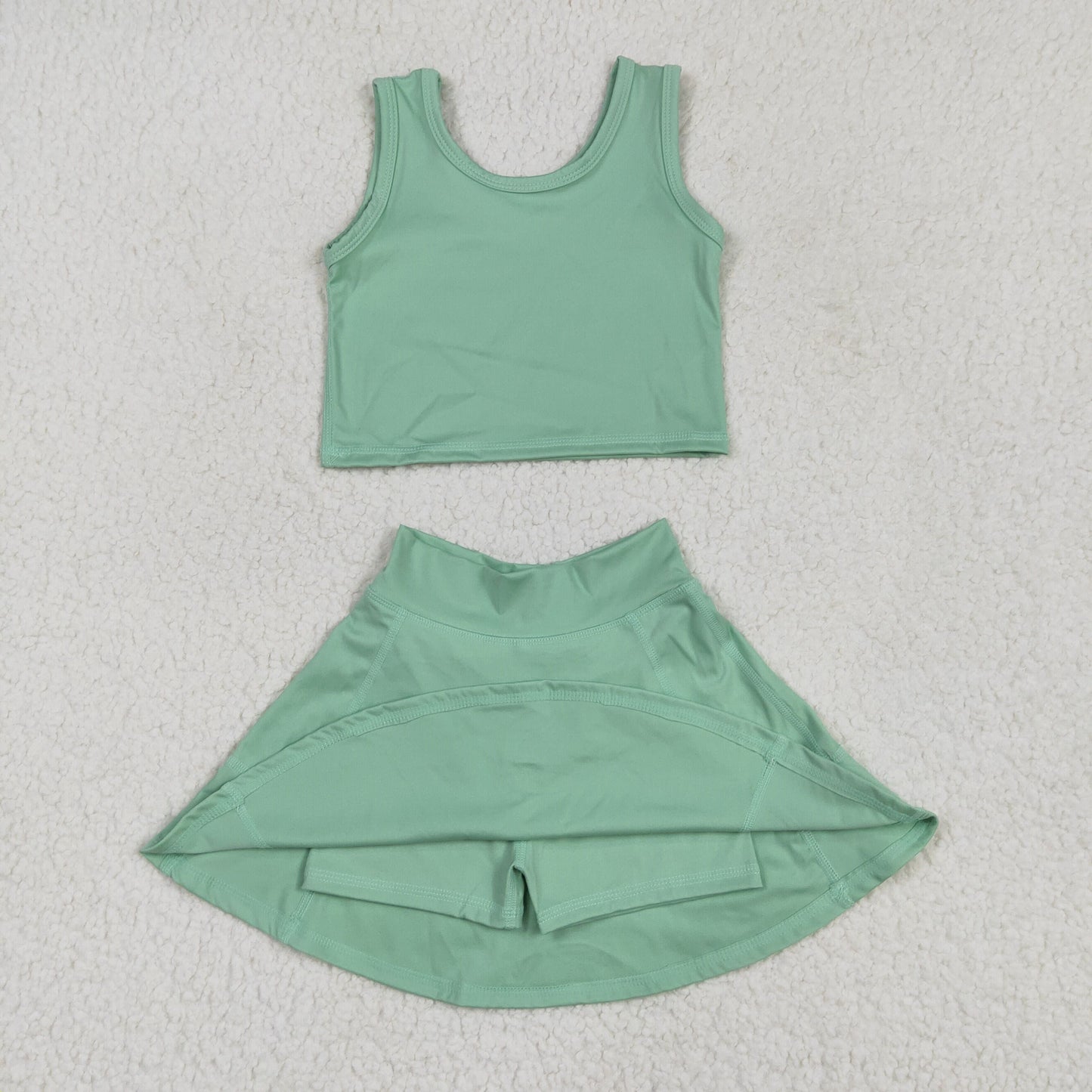Sibling Baby Girls Colorful Vests Skirt Shorts Yoga Active Clothes Sets