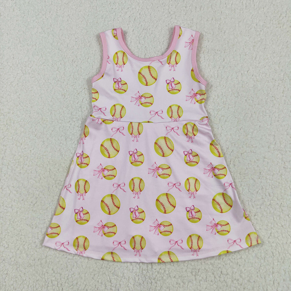GSD2048 toddler girl clothes Sleeveless softball athletic summer yoga dresses