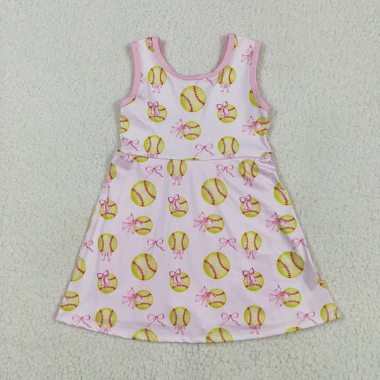 GSD2048 toddler girl clothes Sleeveless softball athletic summer yoga dresses