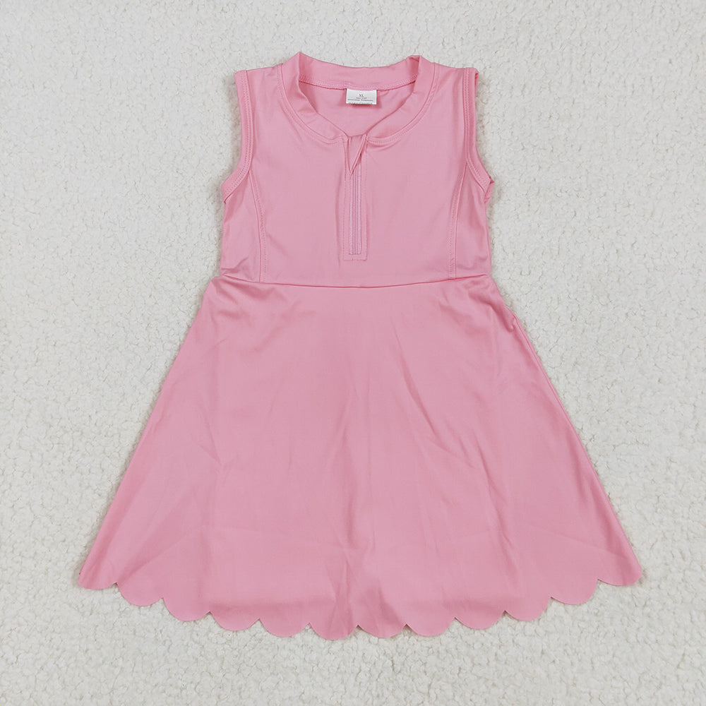 GSD2087 toddler girl clothes Sleeveless Pink athletic summer yoga dresses
