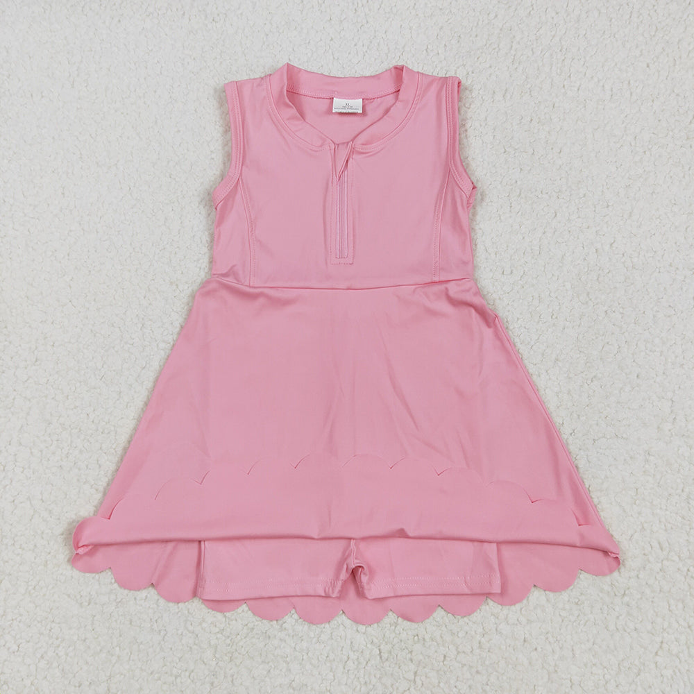 GSD2087 toddler girl clothes Sleeveless Pink athletic summer yoga dresses