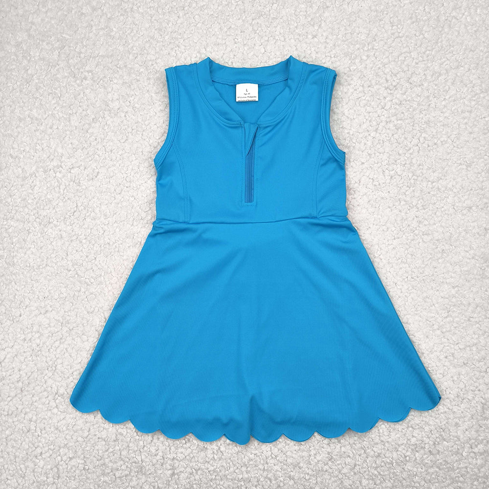 GSD2090 toddler girl clothes Sleeveless Dark Blue athletic summer yoga dresses