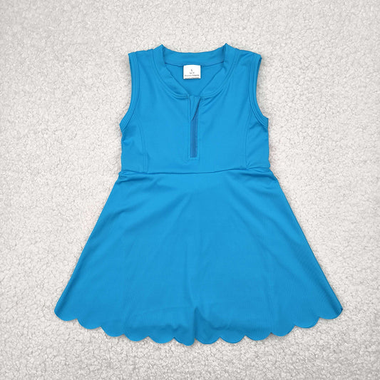 GSD2090 toddler girl clothes Sleeveless Dark Blue athletic summer yoga dresses
