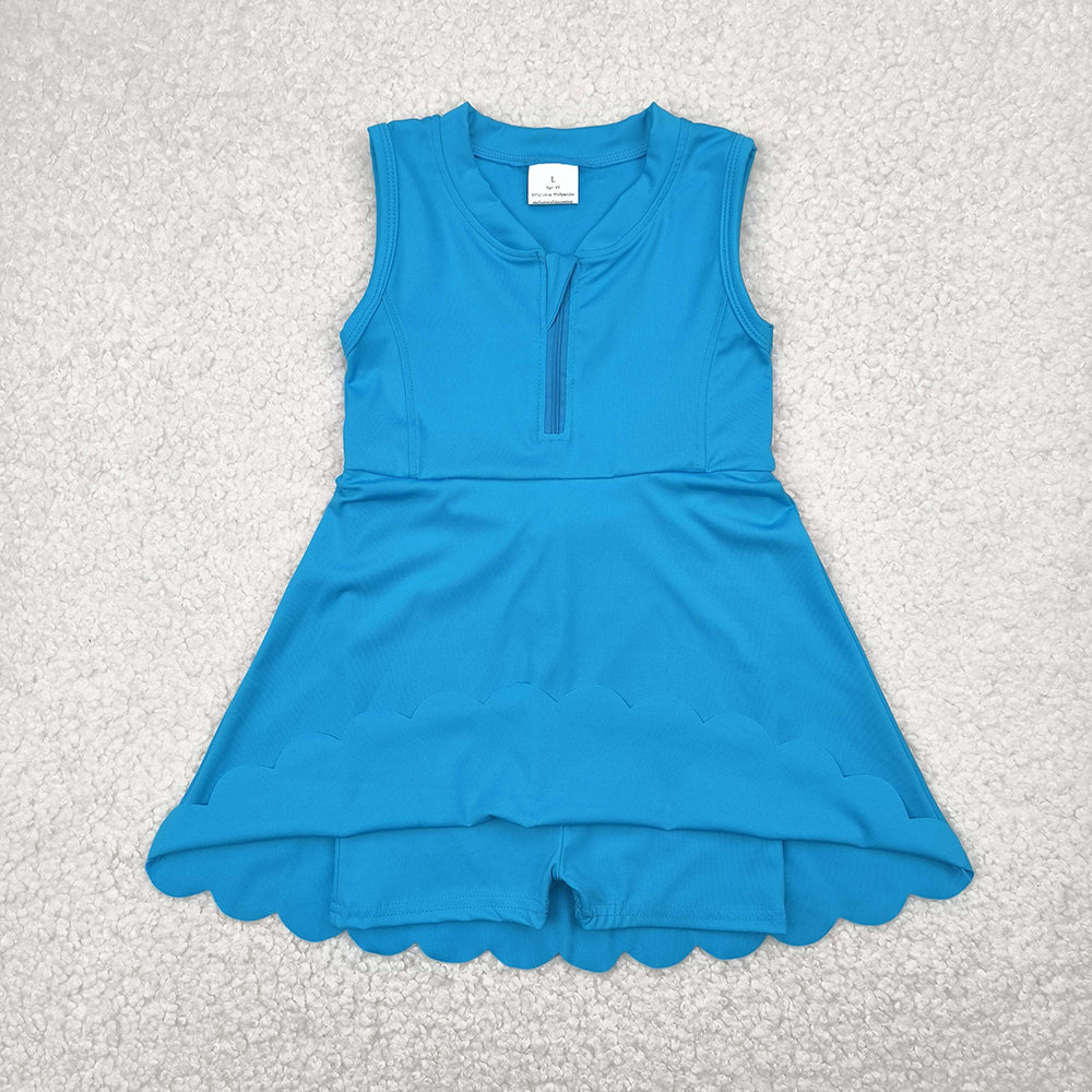 GSD2090 toddler girl clothes Sleeveless Dark Blue athletic summer yoga dresses