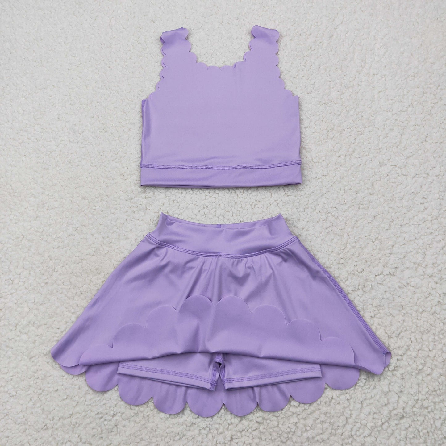 Sibling Baby Girls Yoga Vest Skirt Active Wear Clothes Sets