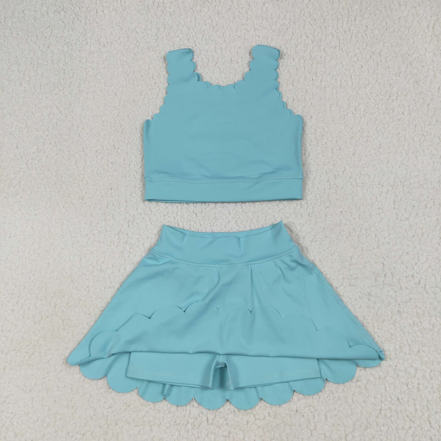 Sibling Baby Girls Yoga Vest Skirt Active Wear Clothes Sets