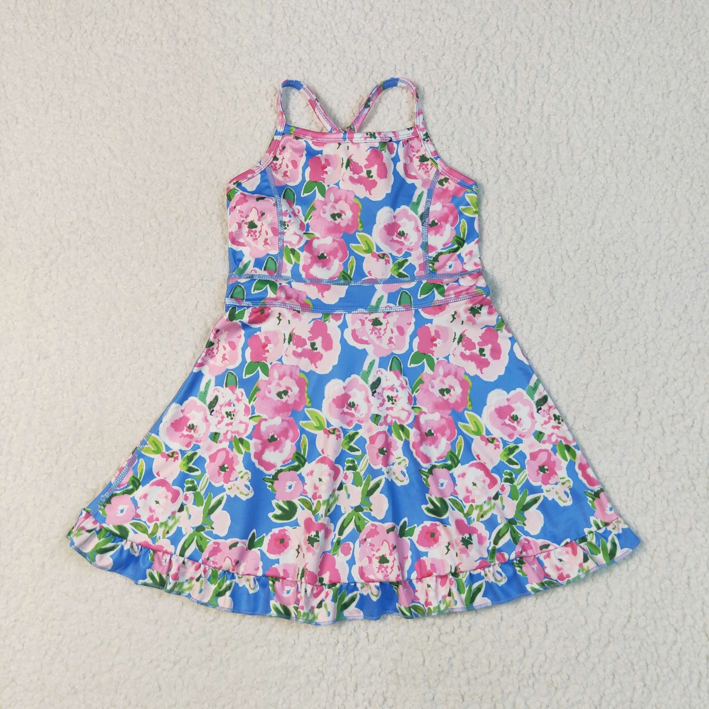 Sibling Baby Girls Straps Sports Wear Yoga Athletic Knee Length Dresses