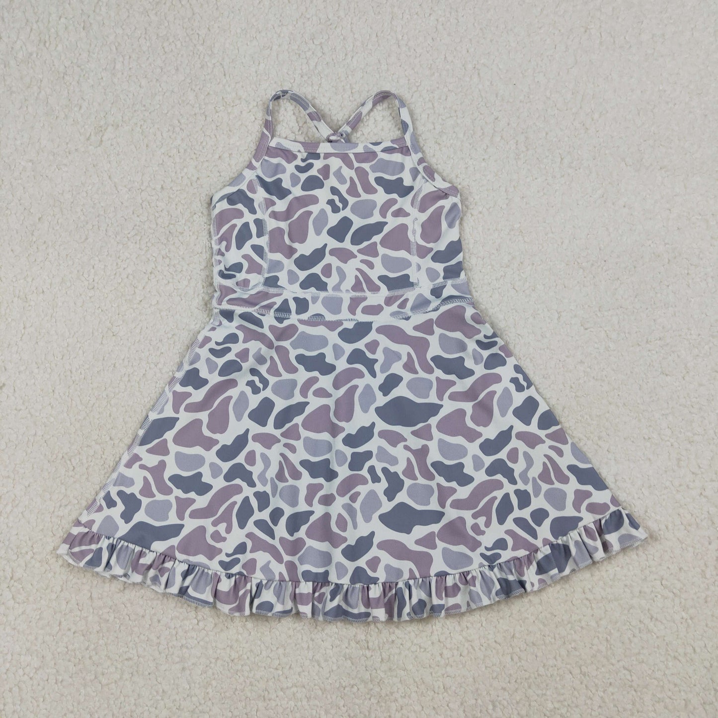 GSD2308 toddler girl clothes old school camouflage athletic summer yoga dresses