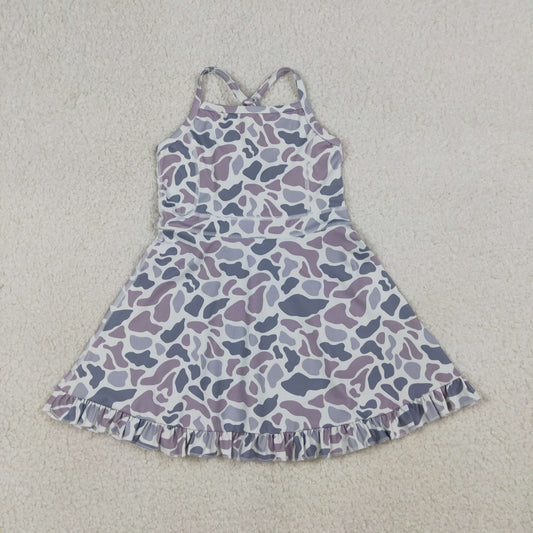 GSD2308 toddler girl clothes old school camouflage athletic summer yoga dresses