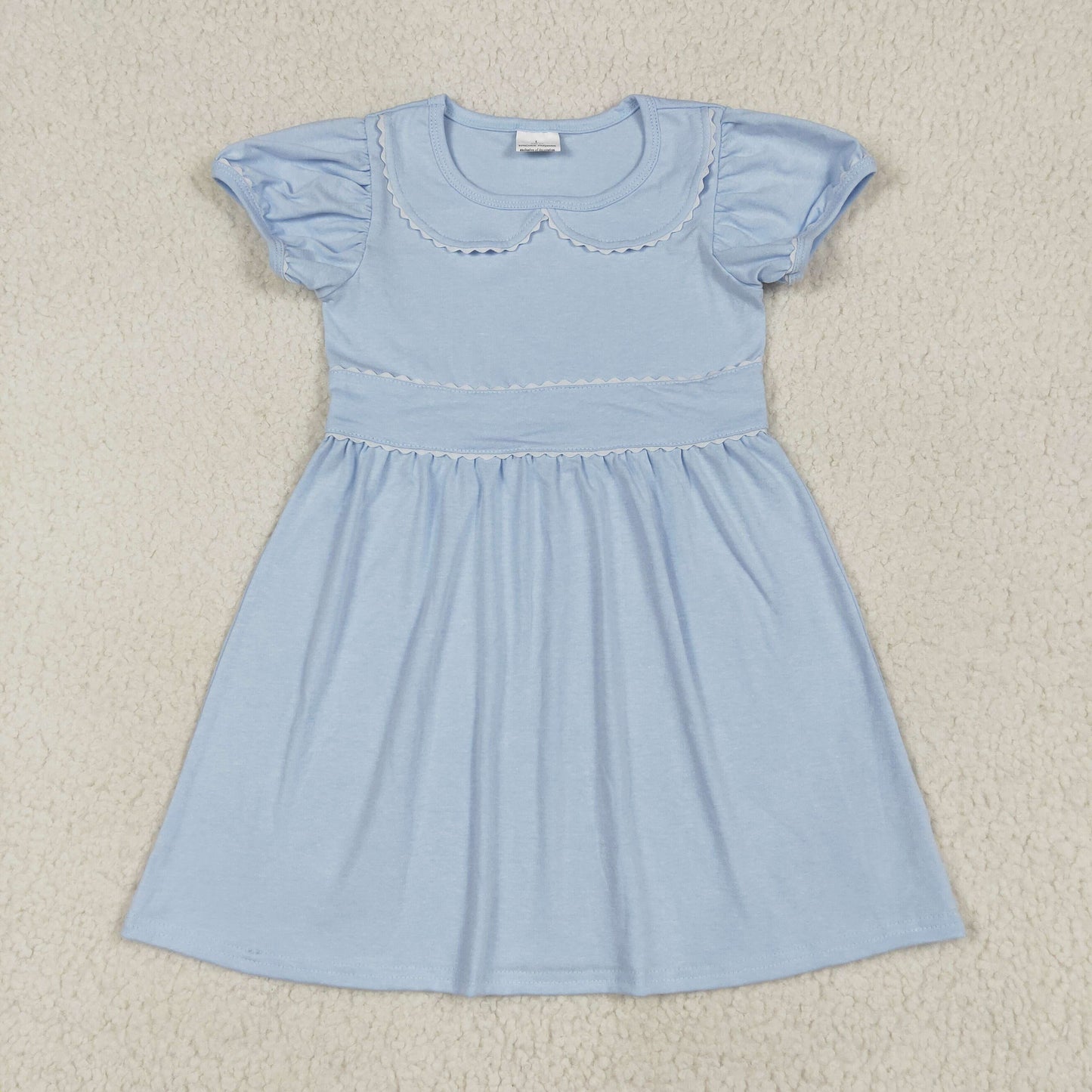Sibling Baby Girls Stripe Checked Ruffle Sleeve Knee Length Dresses