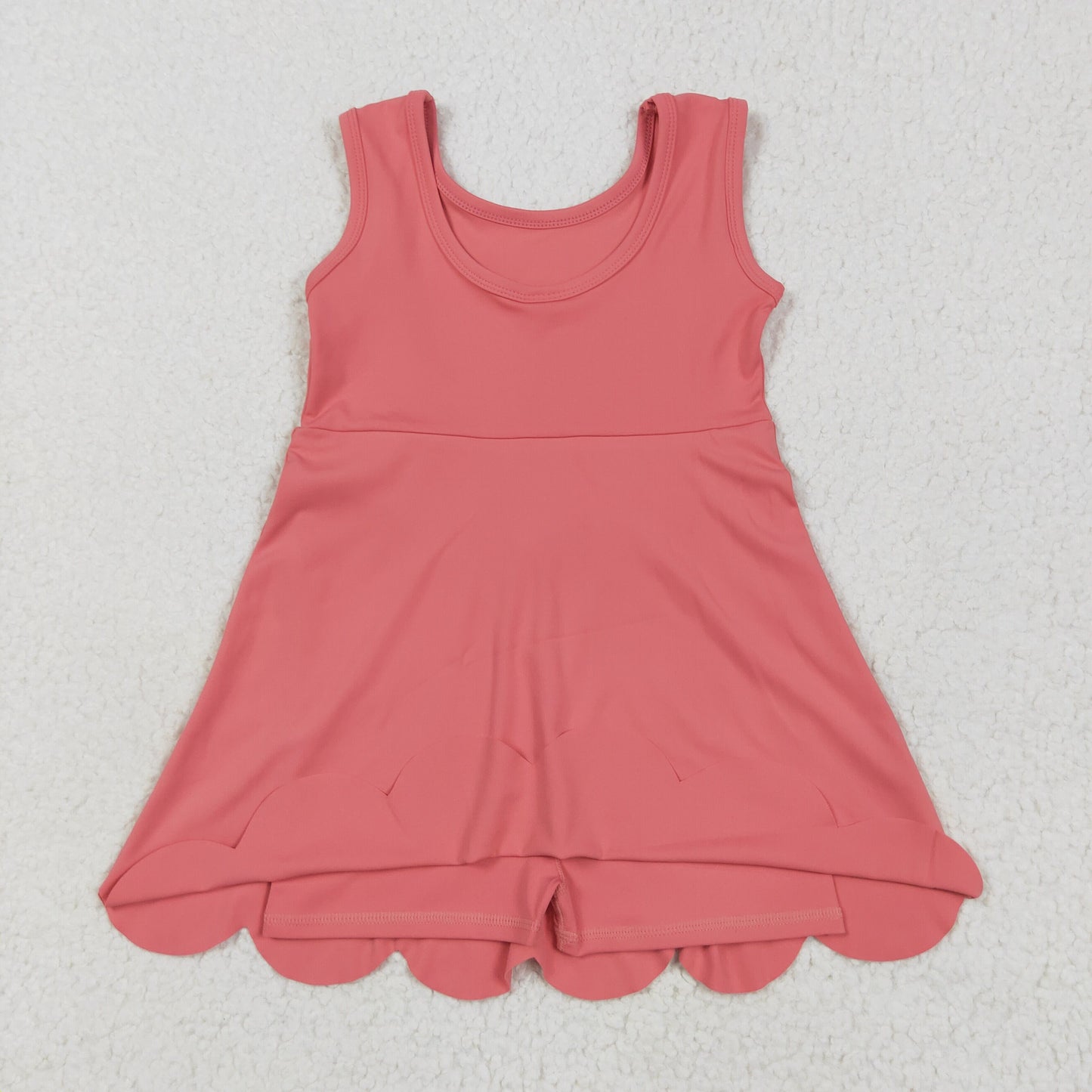 GSD2350 Baby Girls Sleeveless Peach Yoga Active Shorts Knee Length Dresses