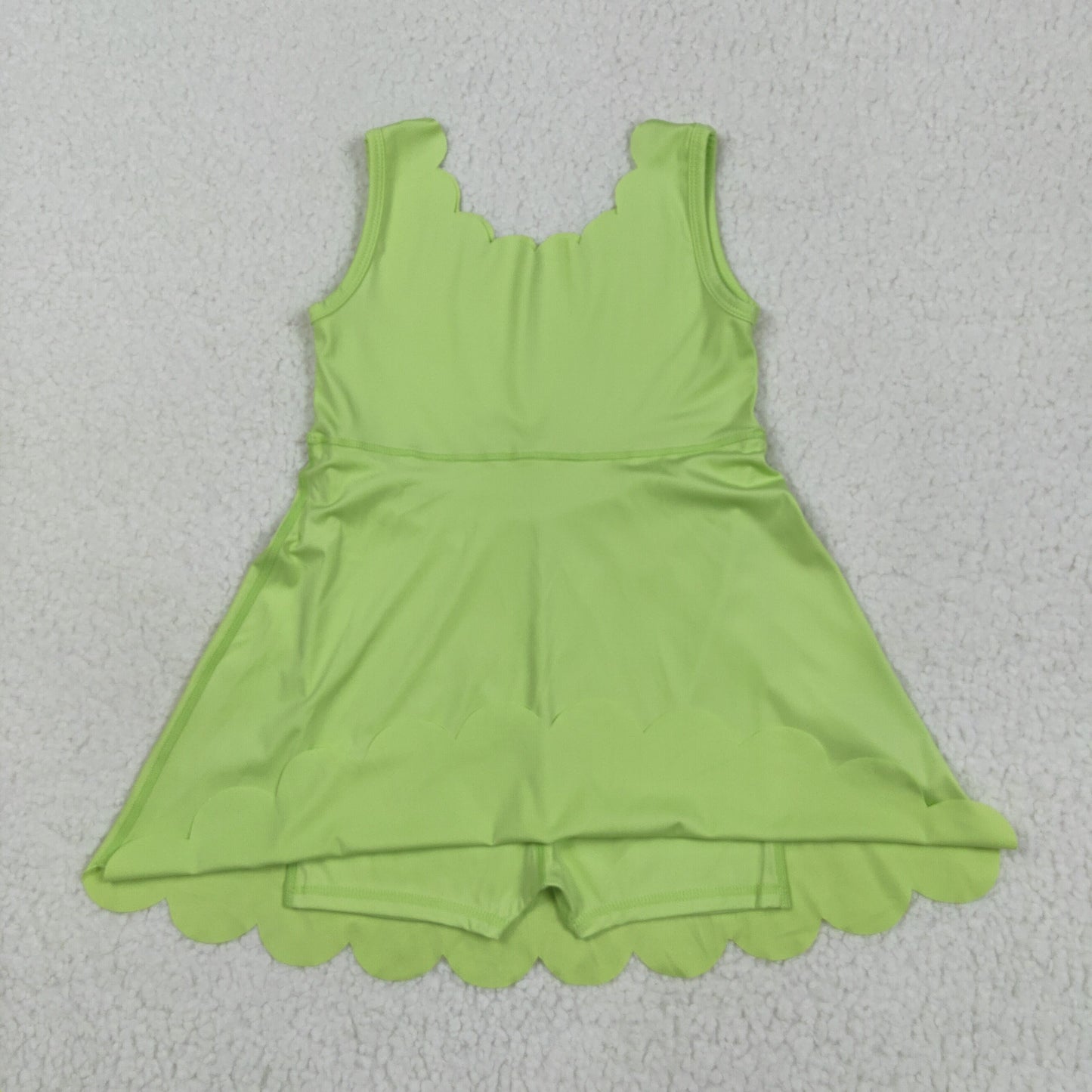 GSD2374 Baby Girls Sleeveless Aqua Yoga Active Shorts Knee Length Dresses