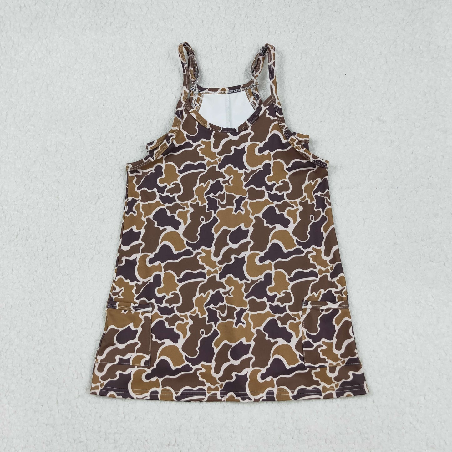 Sibling Baby Girls Straps Southern Camo Shorts Yoga Active Knee Length Dresses