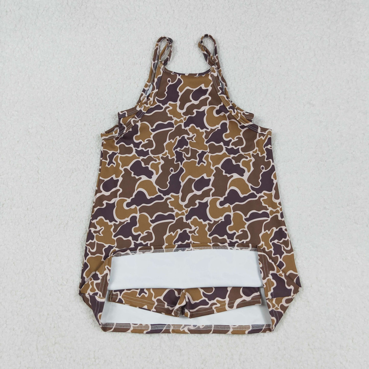 Sibling Baby Girls Straps Southern Camo Shorts Yoga Active Knee Length Dresses