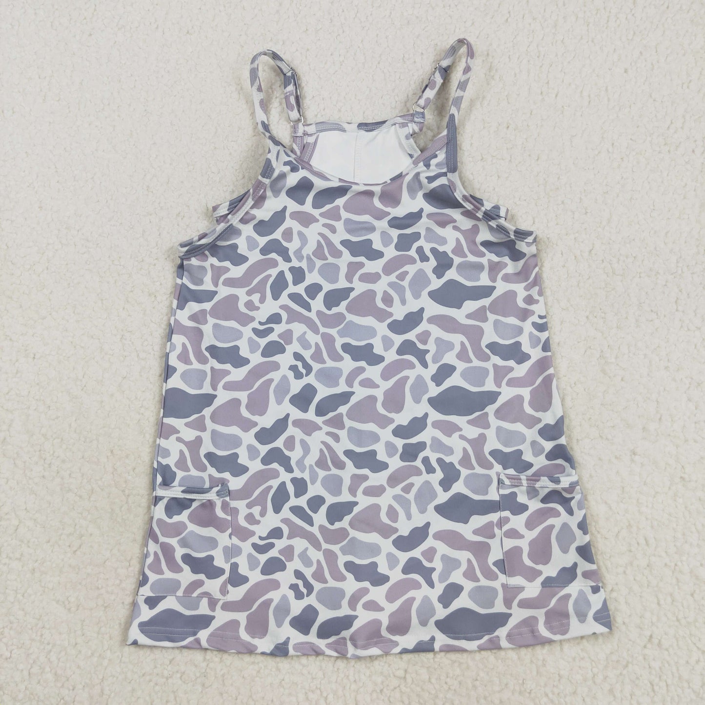 Sibling Baby Girls Straps Southern Camo Shorts Yoga Active Knee Length Dresses