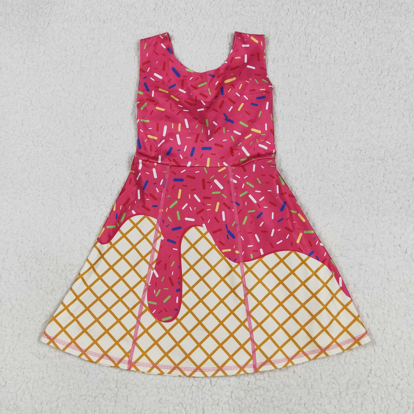 Sibling Baby Kids Pink Drip Team Hoodies Top Yoga Short Knee Length Dresses