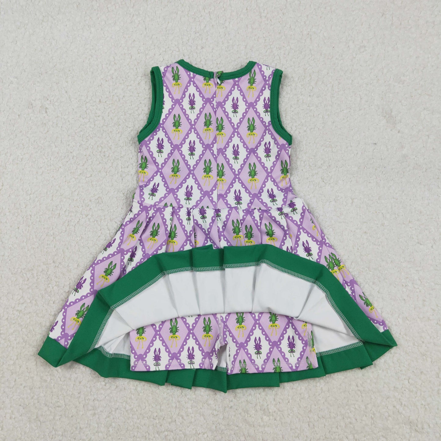Sibling Baby Girls Sleeveless Mardigras Yoga Active Shorts Knee Length Dresses