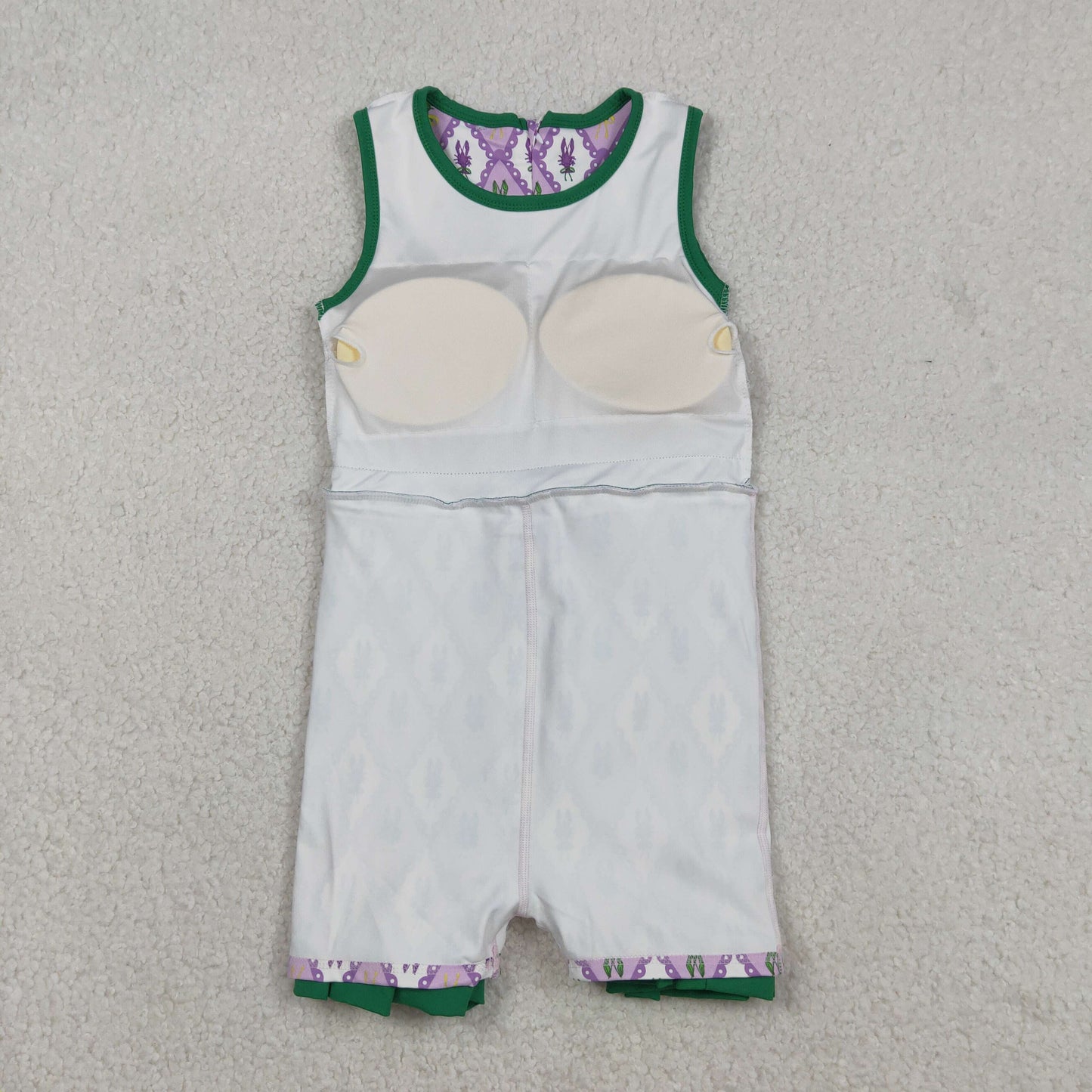 GSD2868 Baby Girls Mardigras Crayfishes Checked Yoga Active Ruffle Shorts Knee Length Dress