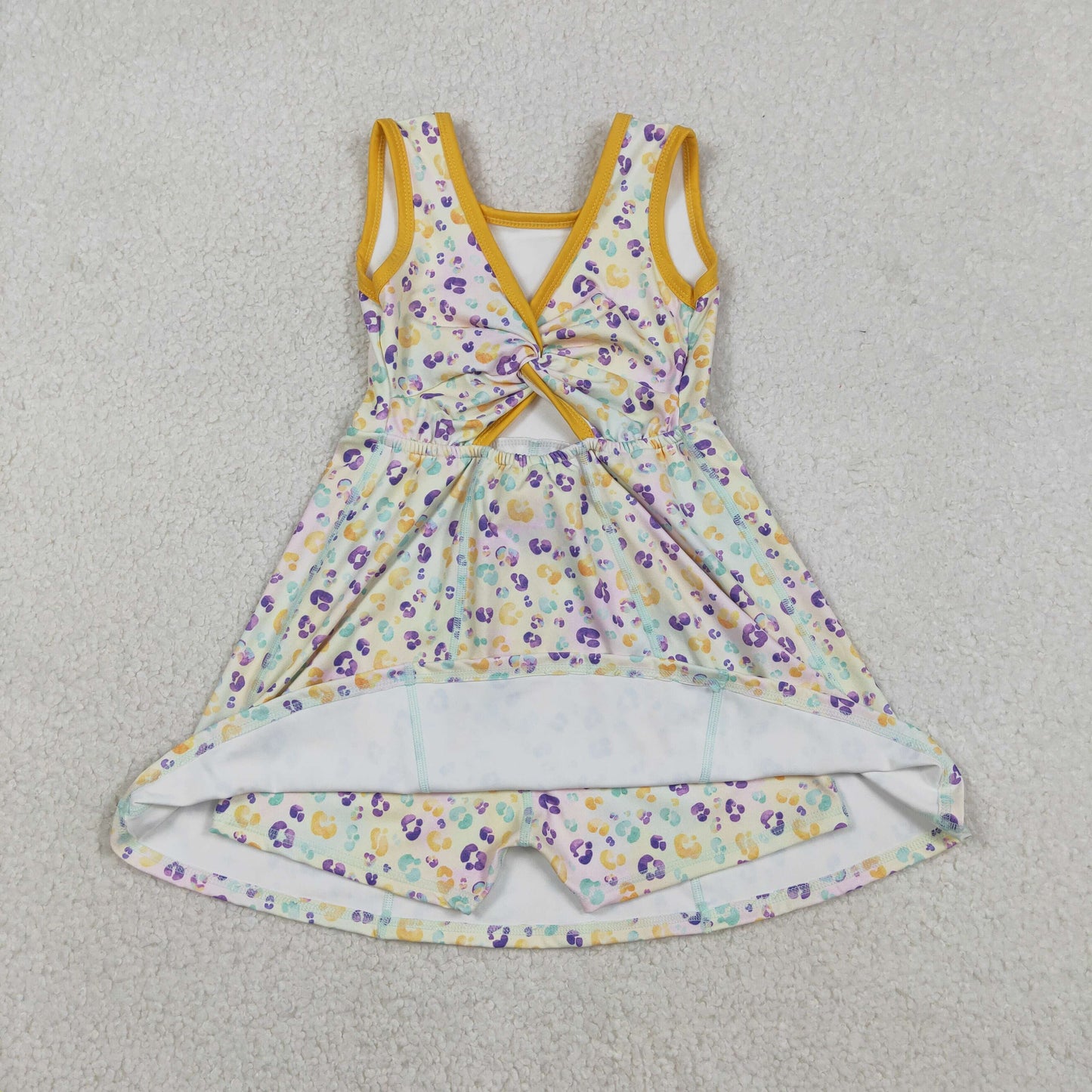 Sibling Baby Girls Sleeveless Mardigras Yoga Active Shorts Knee Length Dresses