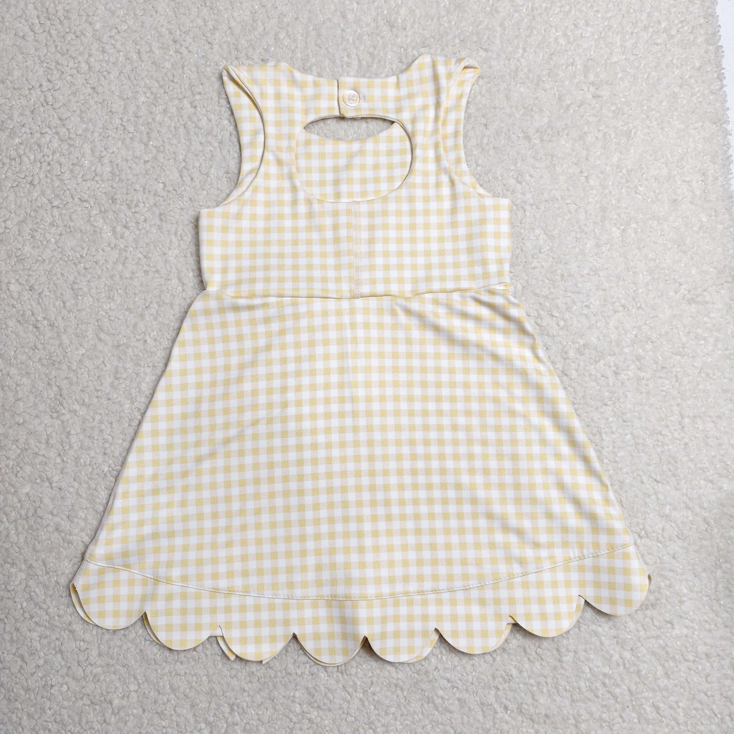 Sibling Baby Girls Bows Yoga Active Shorts Scallop Knee Length Dresses