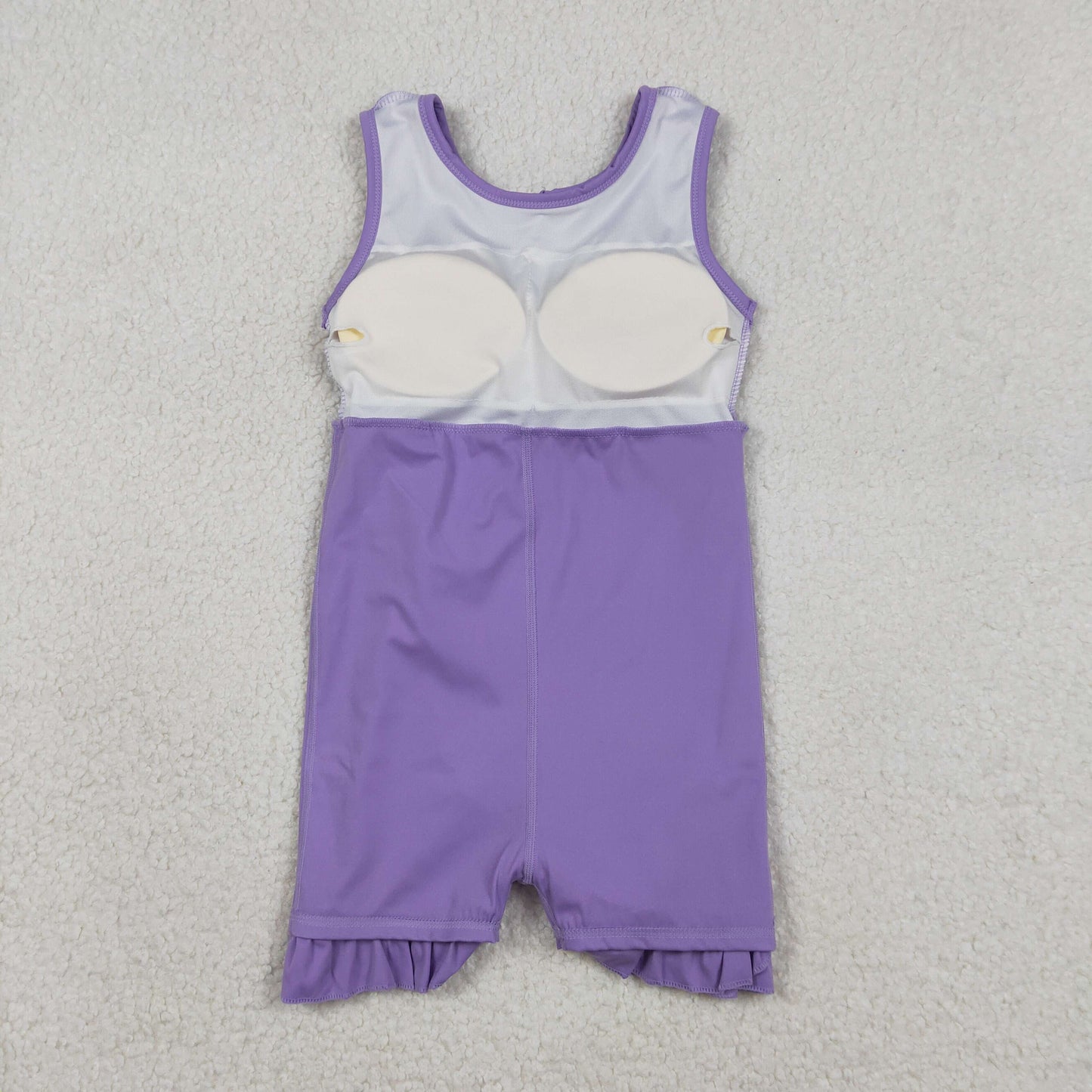 GSD3036 Baby Girls Purple Sleeveless Yoga Active Ruffle Shorts Knee Length Dresses