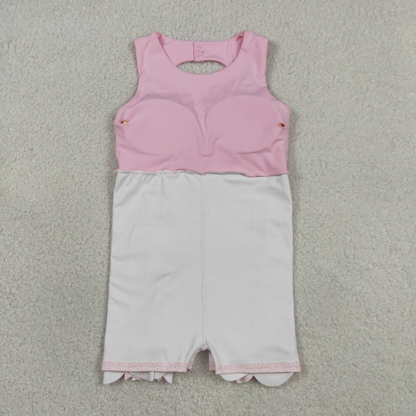 Sibling Baby Girls Sleeveless Bows Shorts Scallop Knee Length Dresses