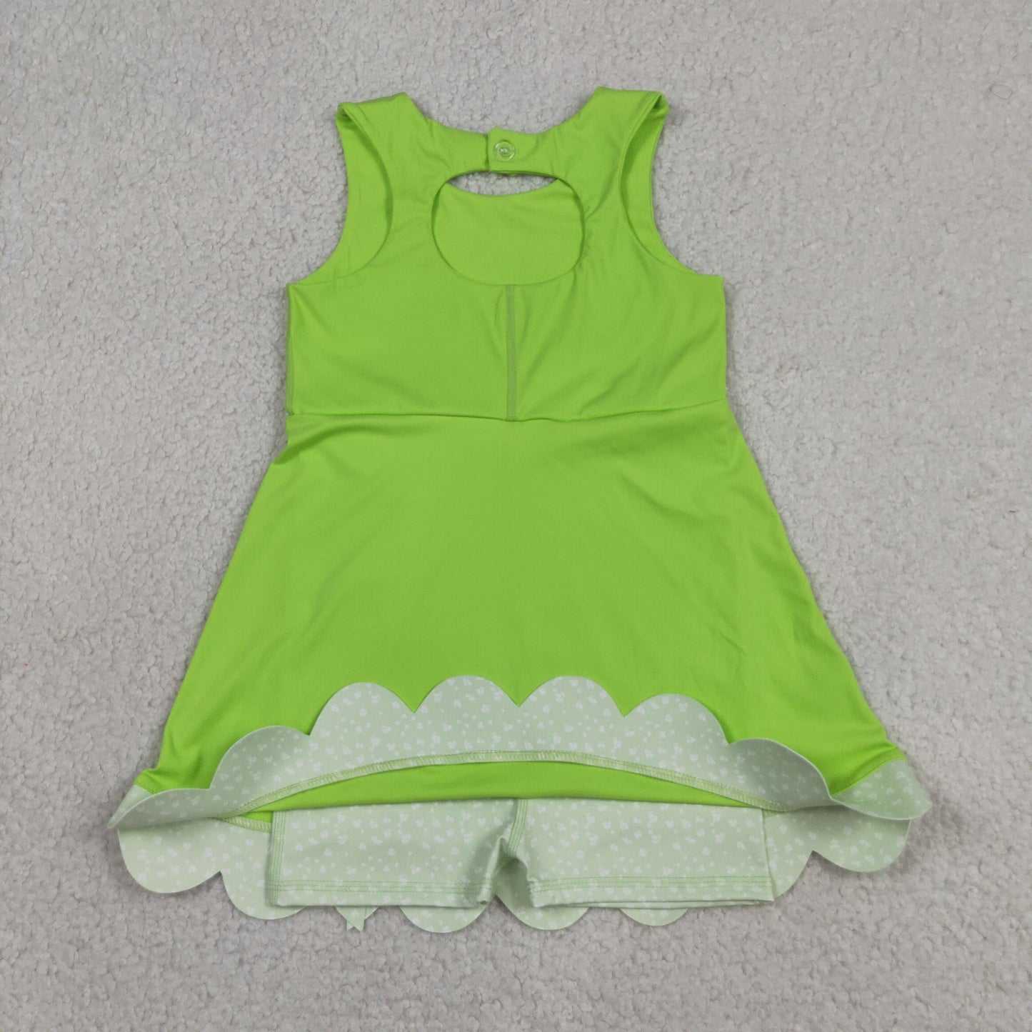 Sibling Baby Girls Sleeveless Bows Shorts Scallop Knee Length Dresses