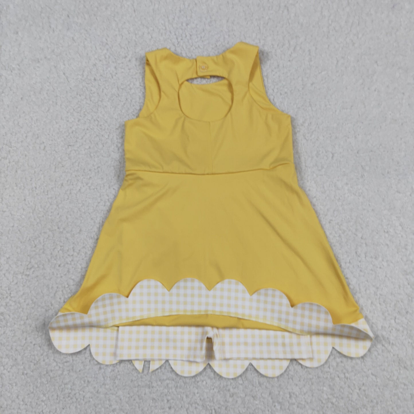 Sibling Baby Girls Sleeveless Bows Shorts Scallop Knee Length Dresses