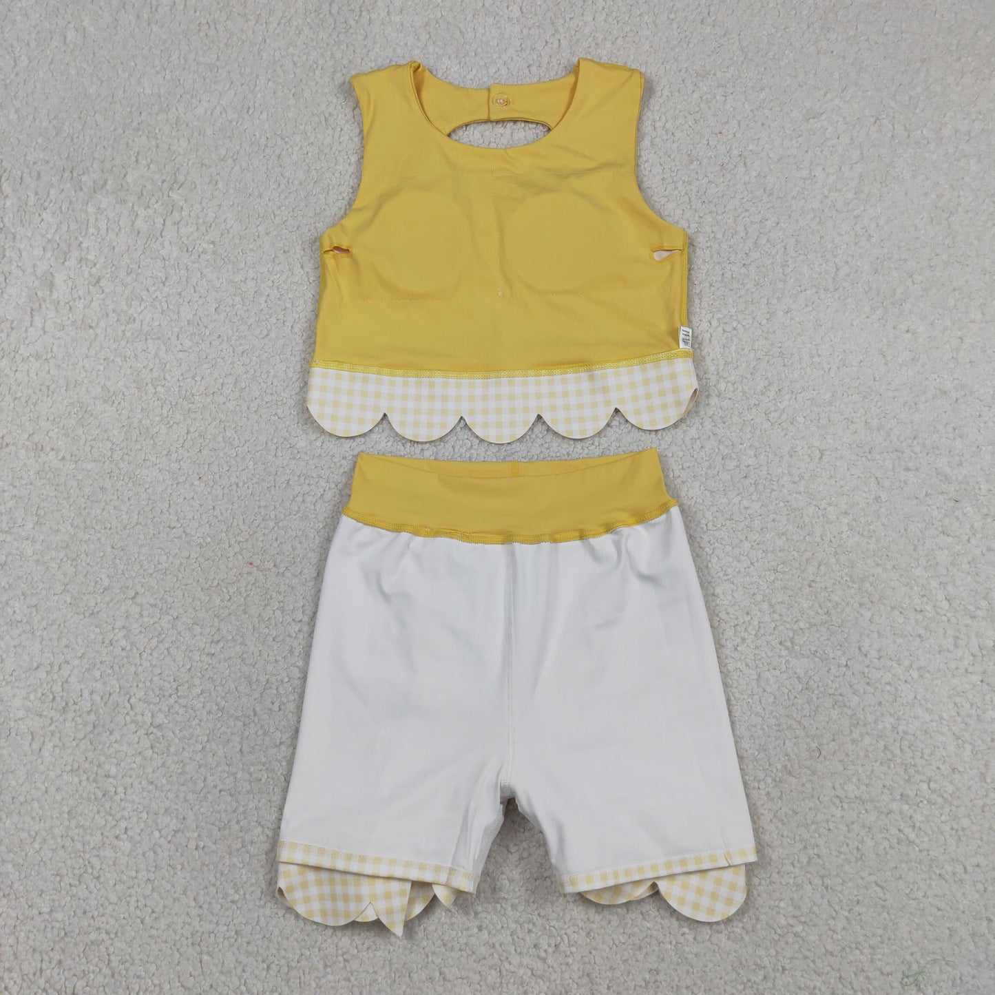 Sibling Baby Girls Sleeveless Vest Scallop Bows Skirt Shorts Yoga Active Clothes Sets