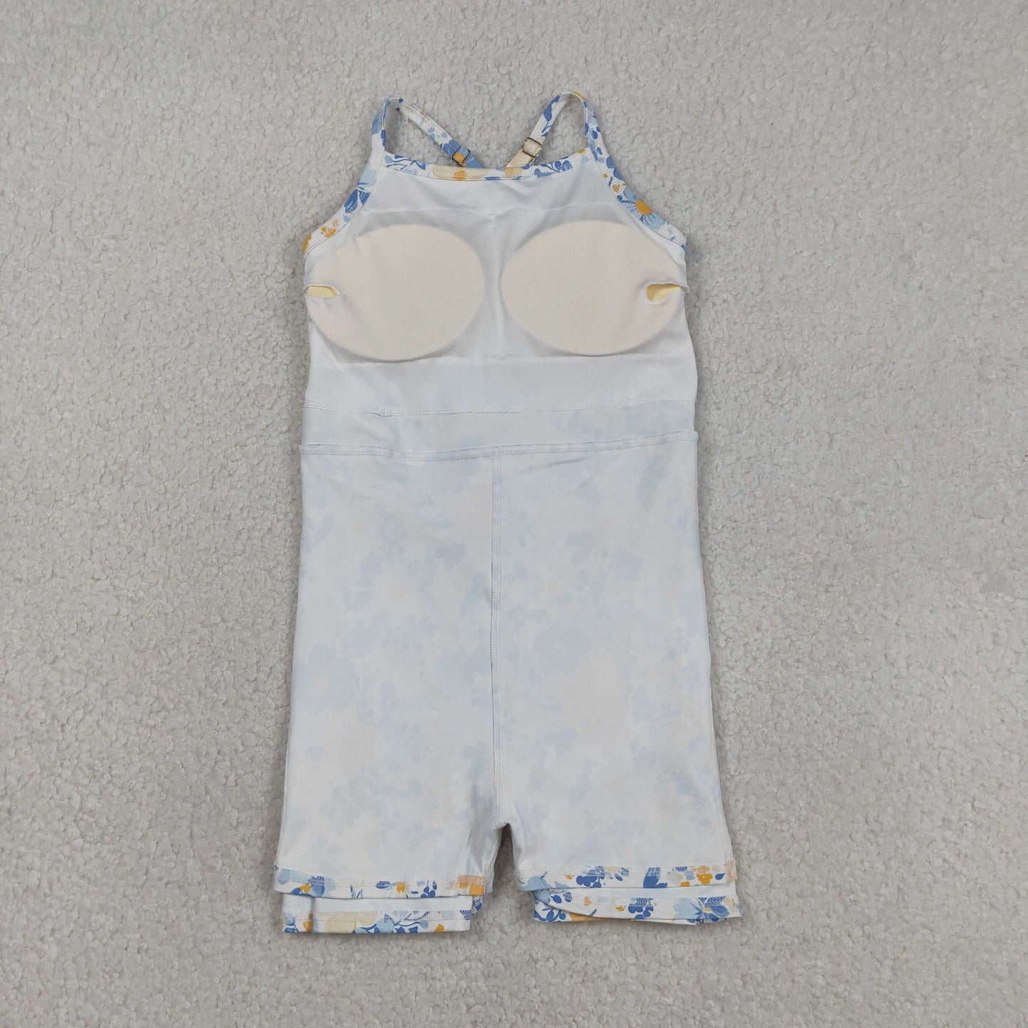 Sibling Baby Girls Strap Bows Flowers Yoga Active Shorts Knee Length Dresses