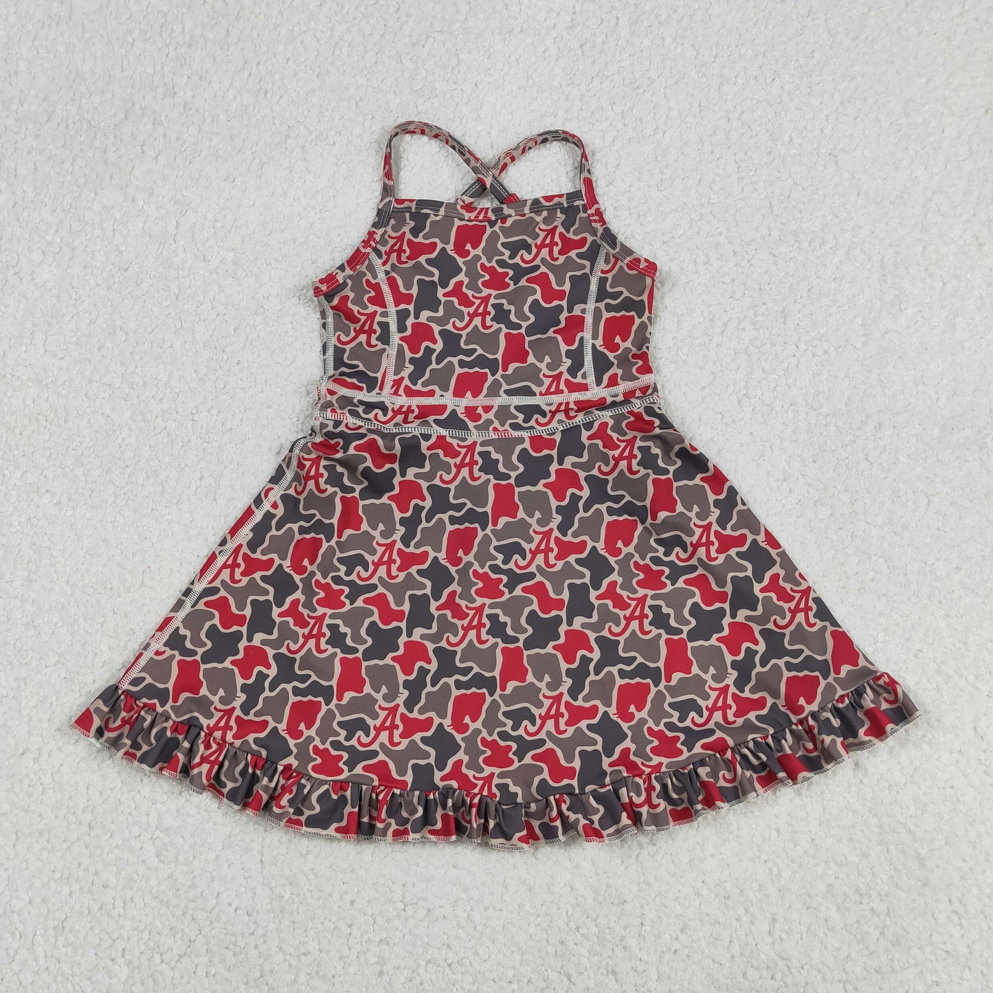 Sibling Baby Girls Strap Leopard Team Yoga Active Short Team Knee Length Dresses