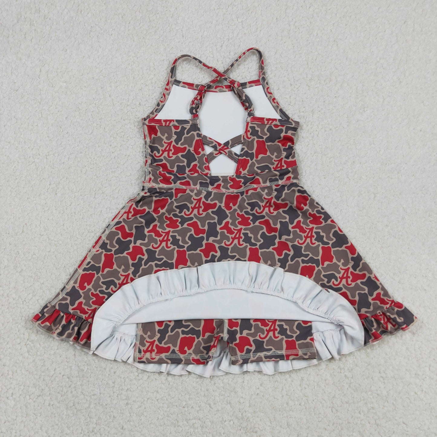 Sibling Baby Girls Strap Leopard Team Yoga Active Short Team Knee Length Dresses