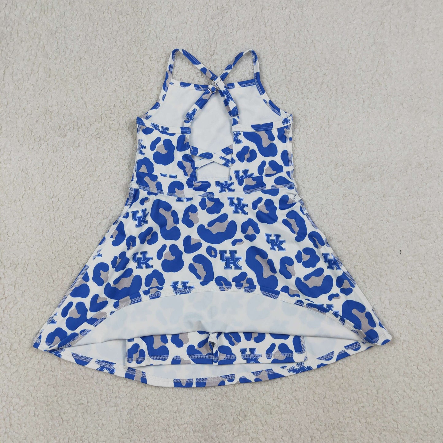 Sibling Baby Girls Strap Leopard Team Yoga Active Short Team Knee Length Dresses