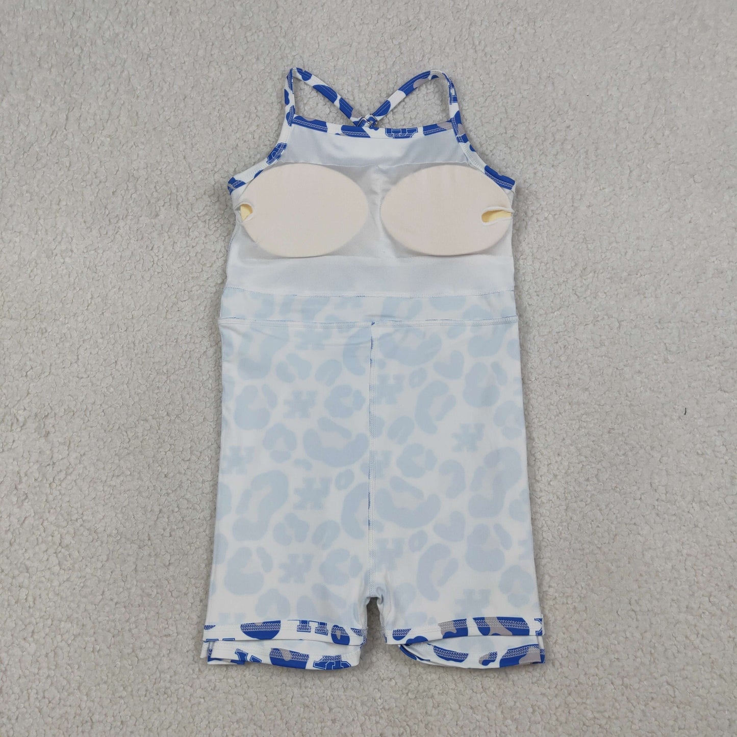 GSD3630 Baby Girls Strap Leopard UK Team Yoga Active Shorts Knee Length Dresses