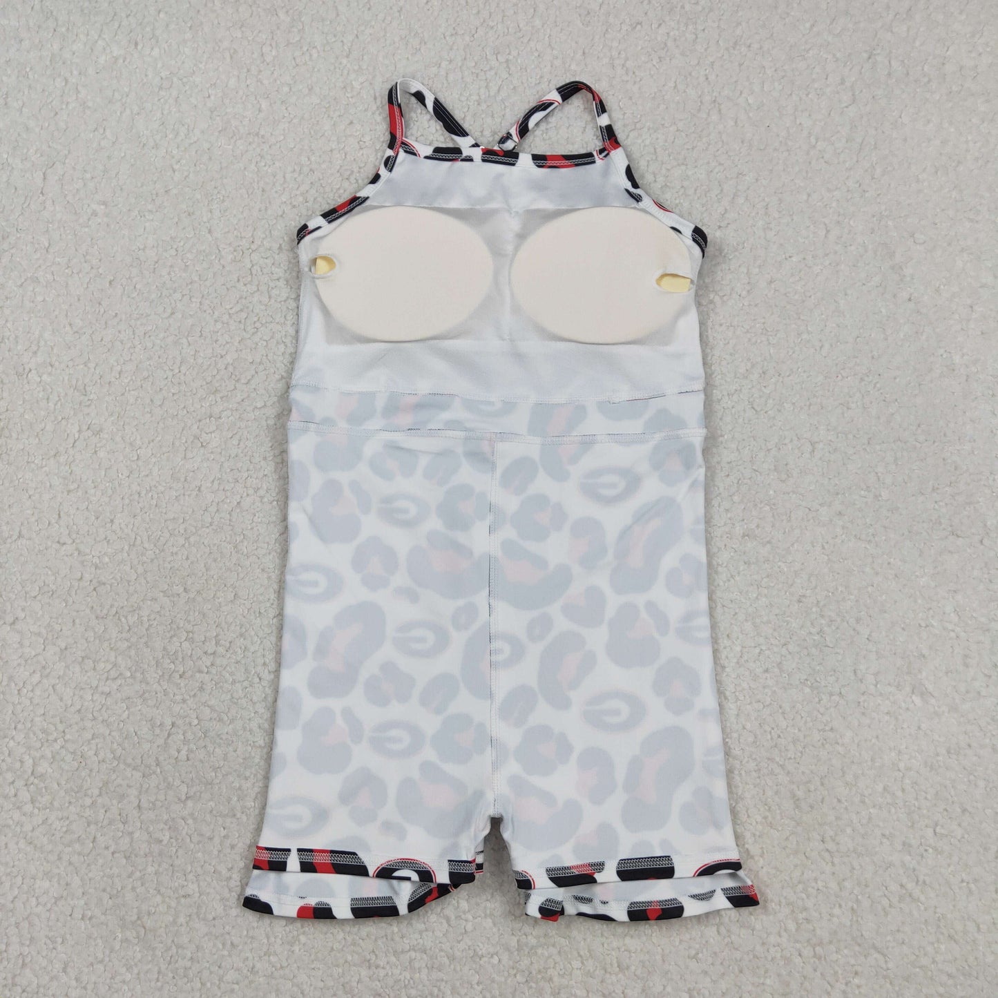 GSD3632 Baby Girls Strap Leopard G Team Yoga Active Shorts Knee Length Dresses