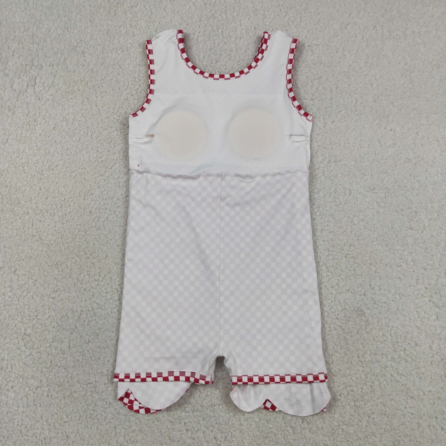 Sibling Baby Girls Blue Orange Checked Yoga Active Shorts Scallop Knee Length Dresses
