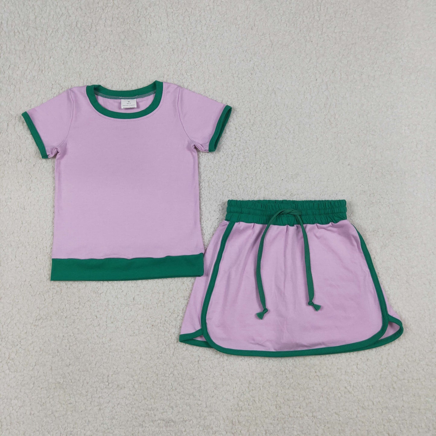Mama and Me Girls Short Sleeve Top Skirt Short Cotton Clothes Sets