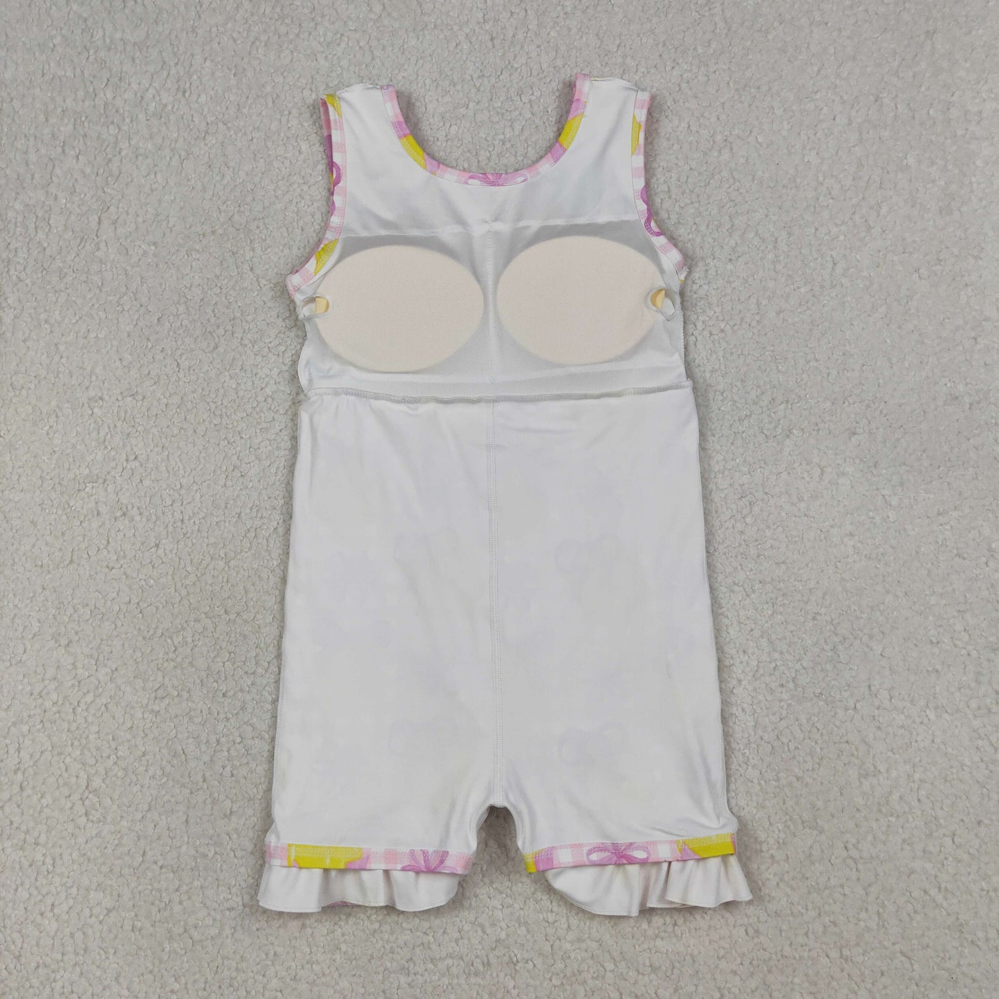 Sibling Baby Girls Pink Blue Checked Bows Lemons Yoga Active Shorts Knee Length Dress