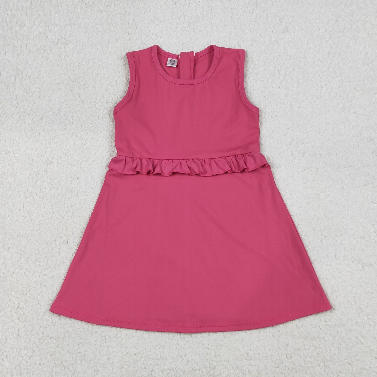 Sibling Baby Girls Sleeveless Back Zip Yoga Active Shorts Knee Length Dresses
