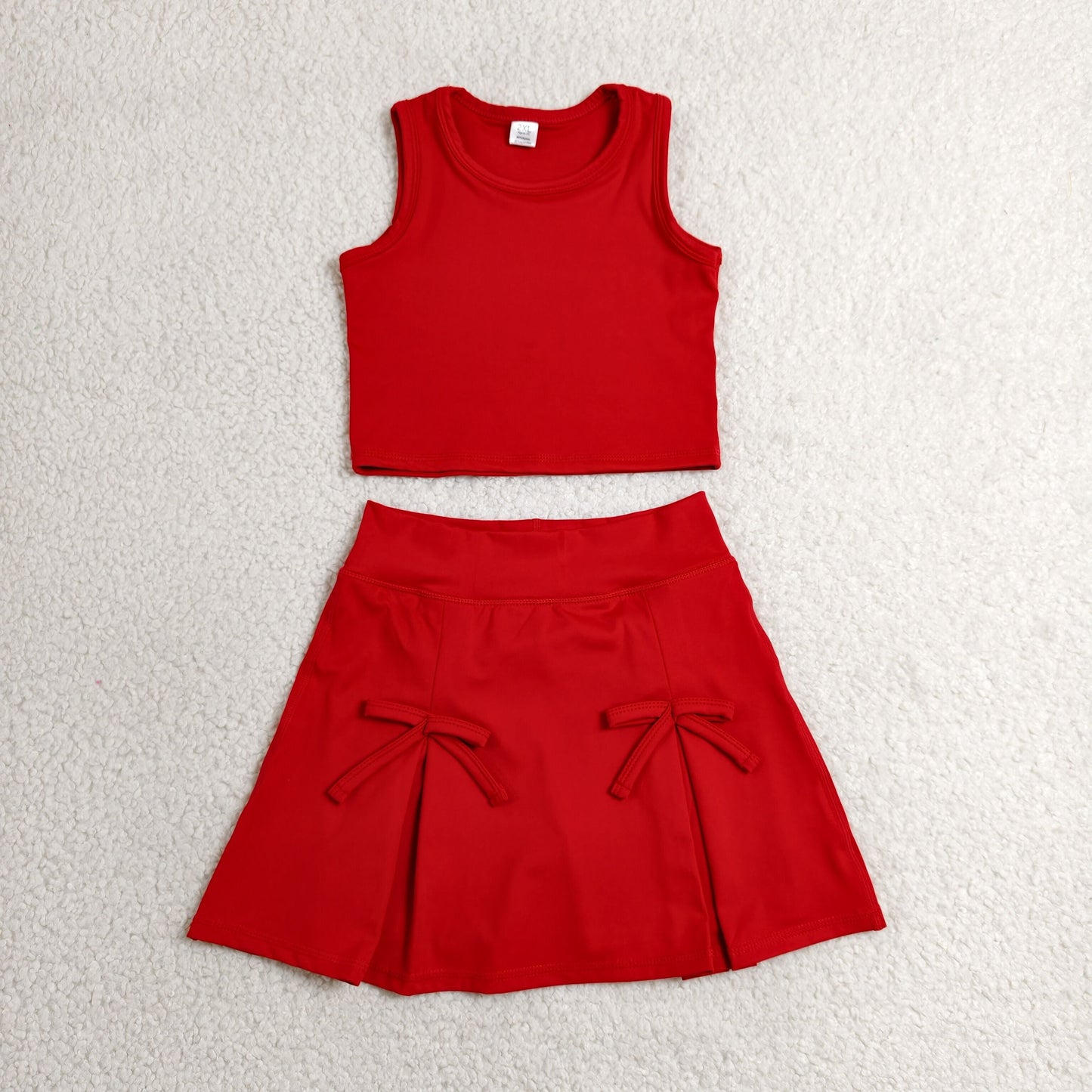 Sibling Baby Girls Sleeveless Vest Top Skirt Short Yoga Active Clothes Sets