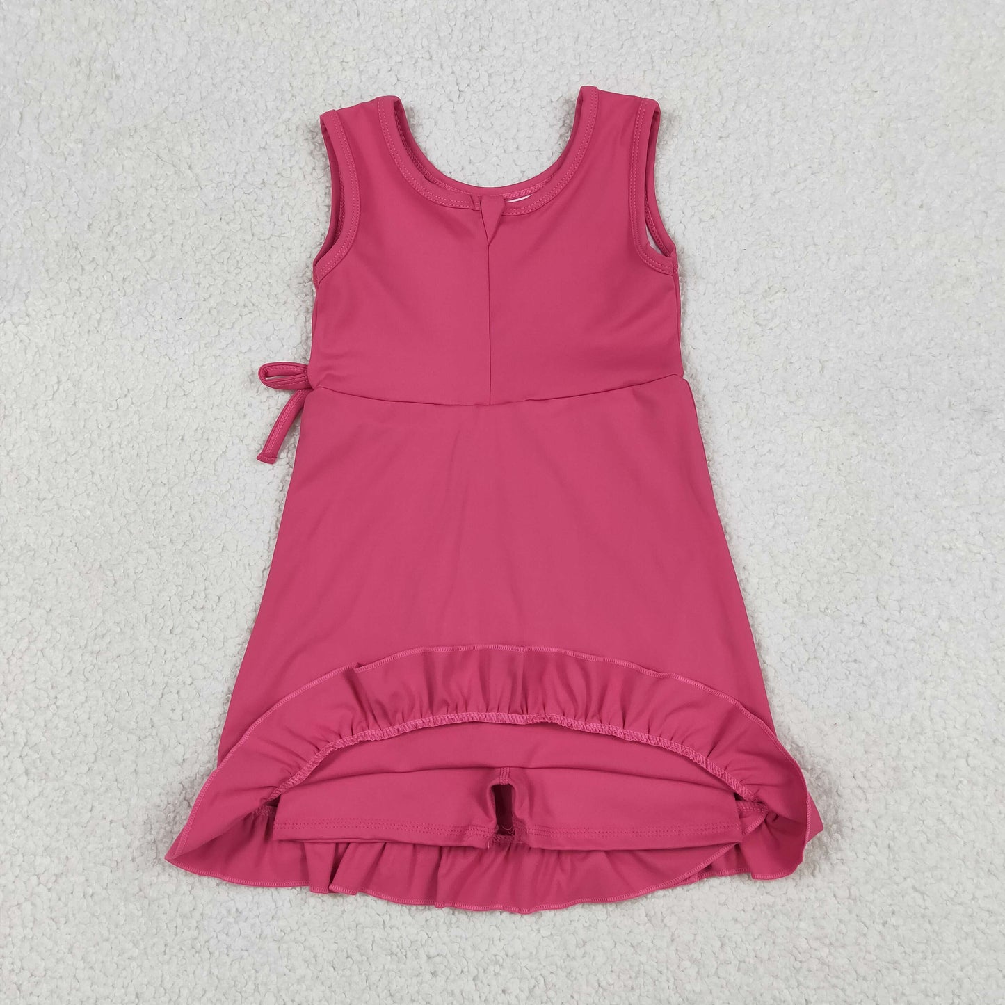 Sibling Baby Girls Sleeveless Yoga Active Shorts Ruffle Knee Length Dresses
