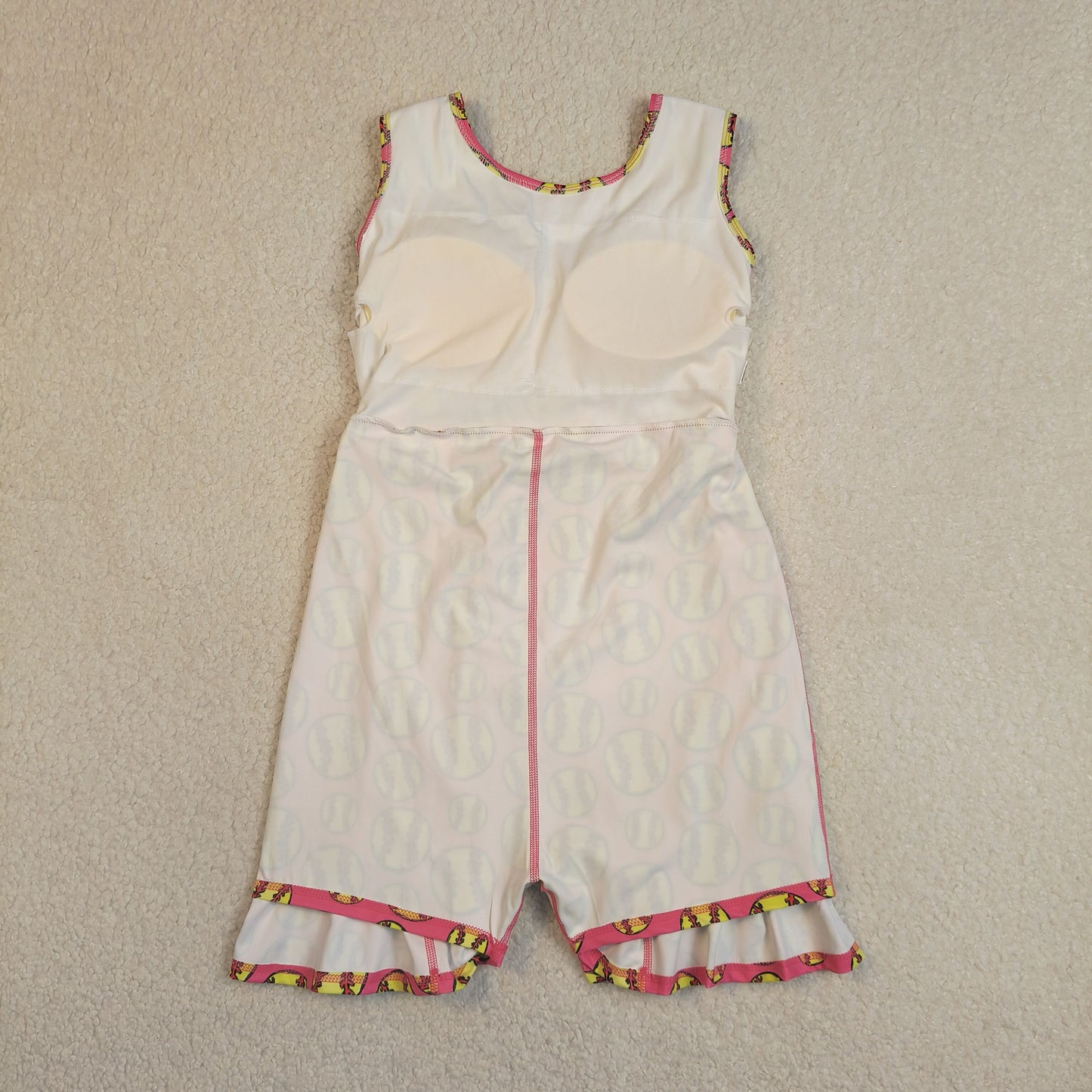 Sibling Baby Girls Softballs Baseballs Bows Yoga Active Short Team Knee Length Dresses