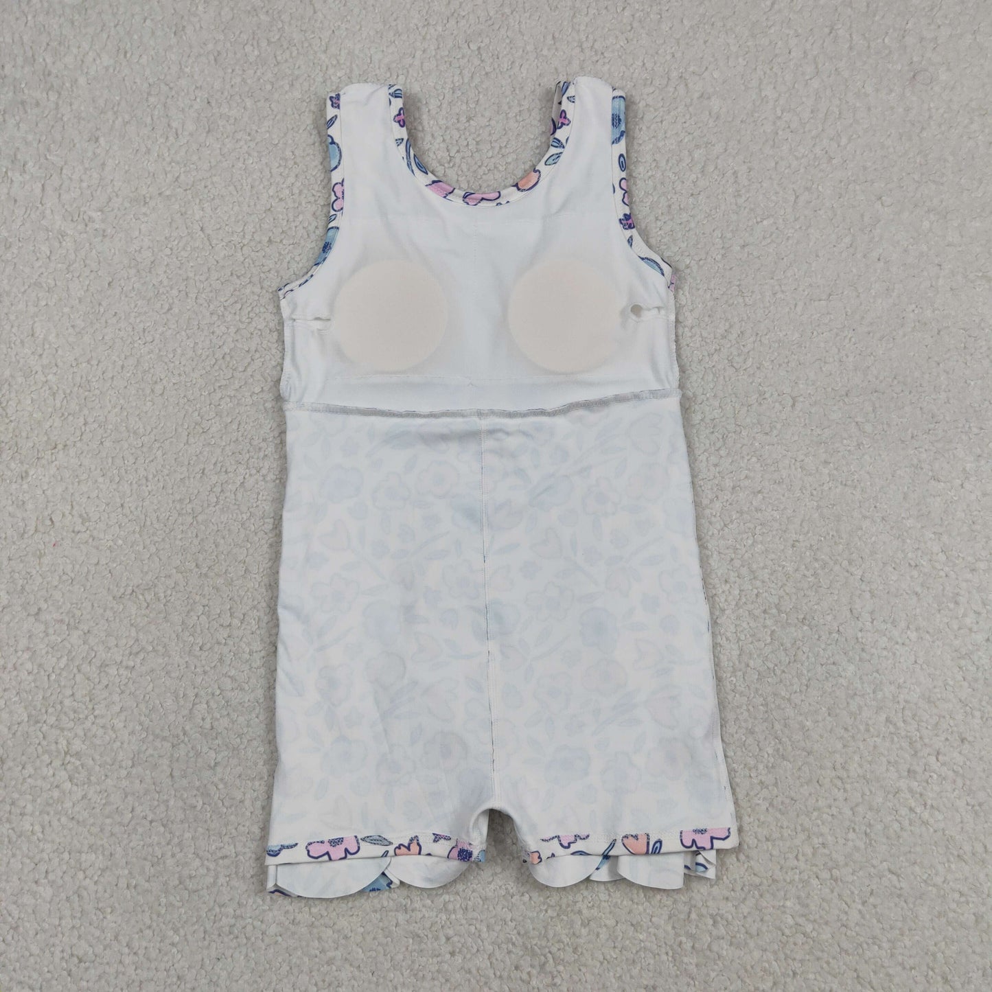 Sibling Baby Girls Sleeveless Bows Flowers Yoga Active Shorts Scallop Knee Length Dresses
