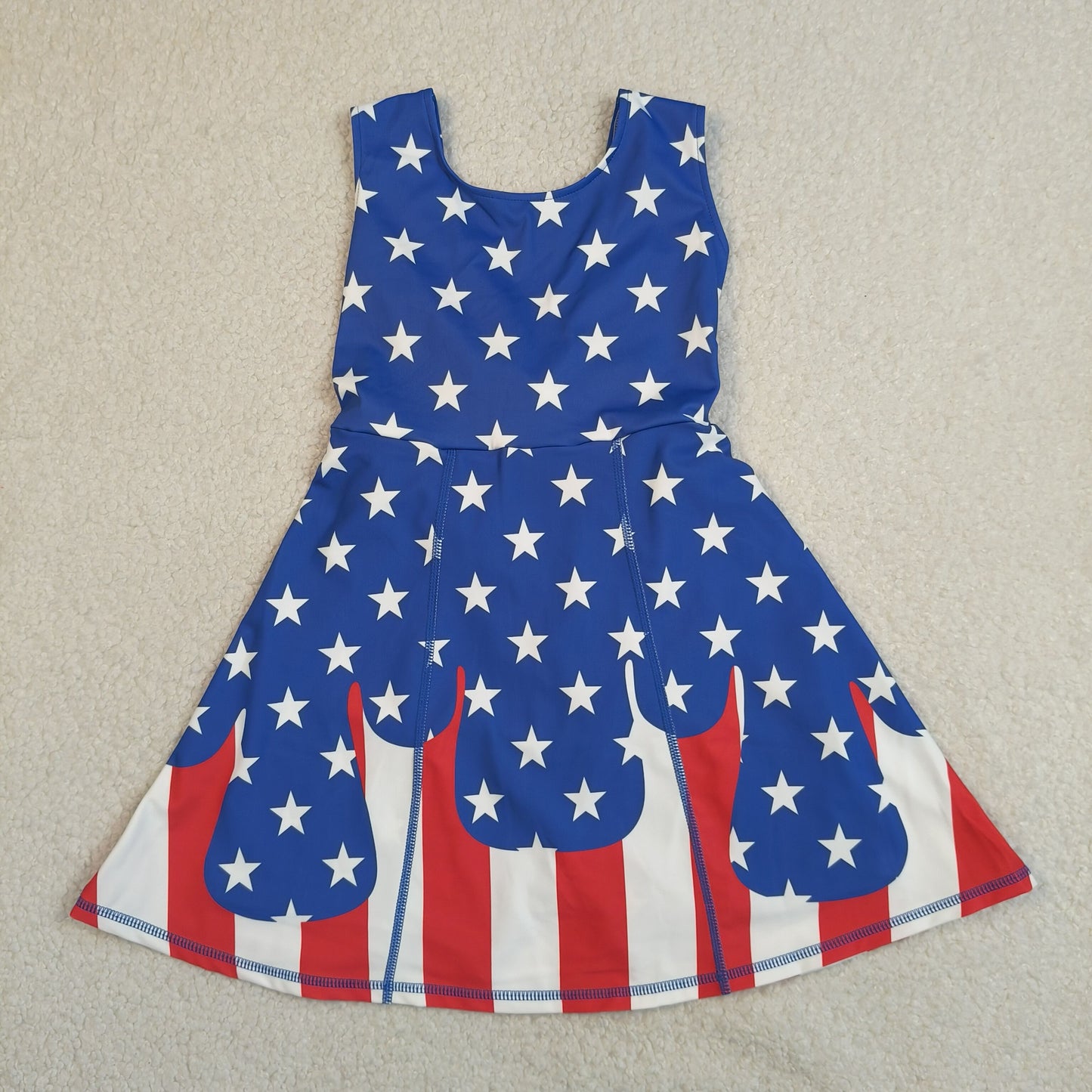 Sibling Baby Kids Stars Stripe Top Shorts 4th of July Clothes Set Yoga Short Knee Length Dress