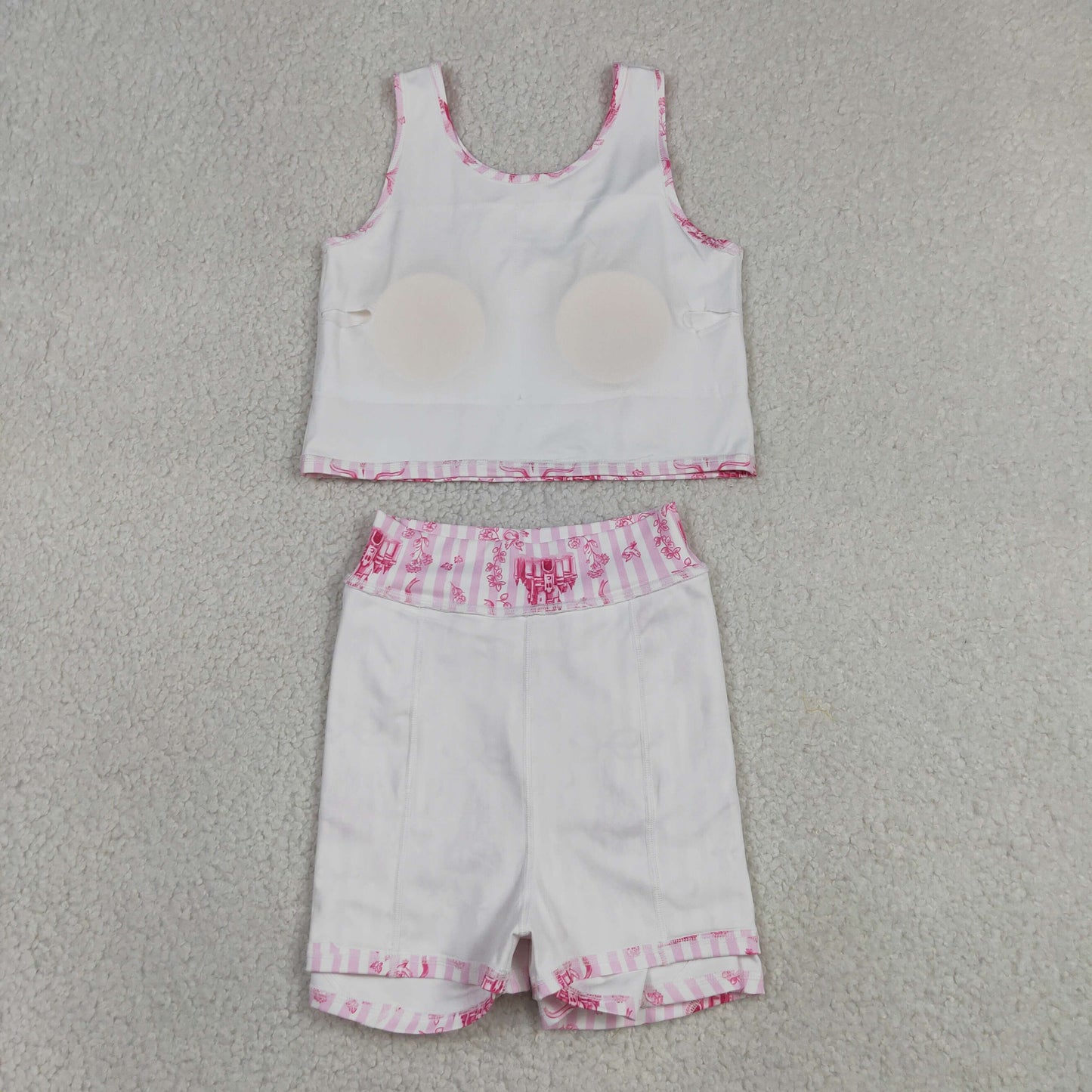 Sibling Castles Bows Checked Clothes Sets Knee Length Dress Rompers