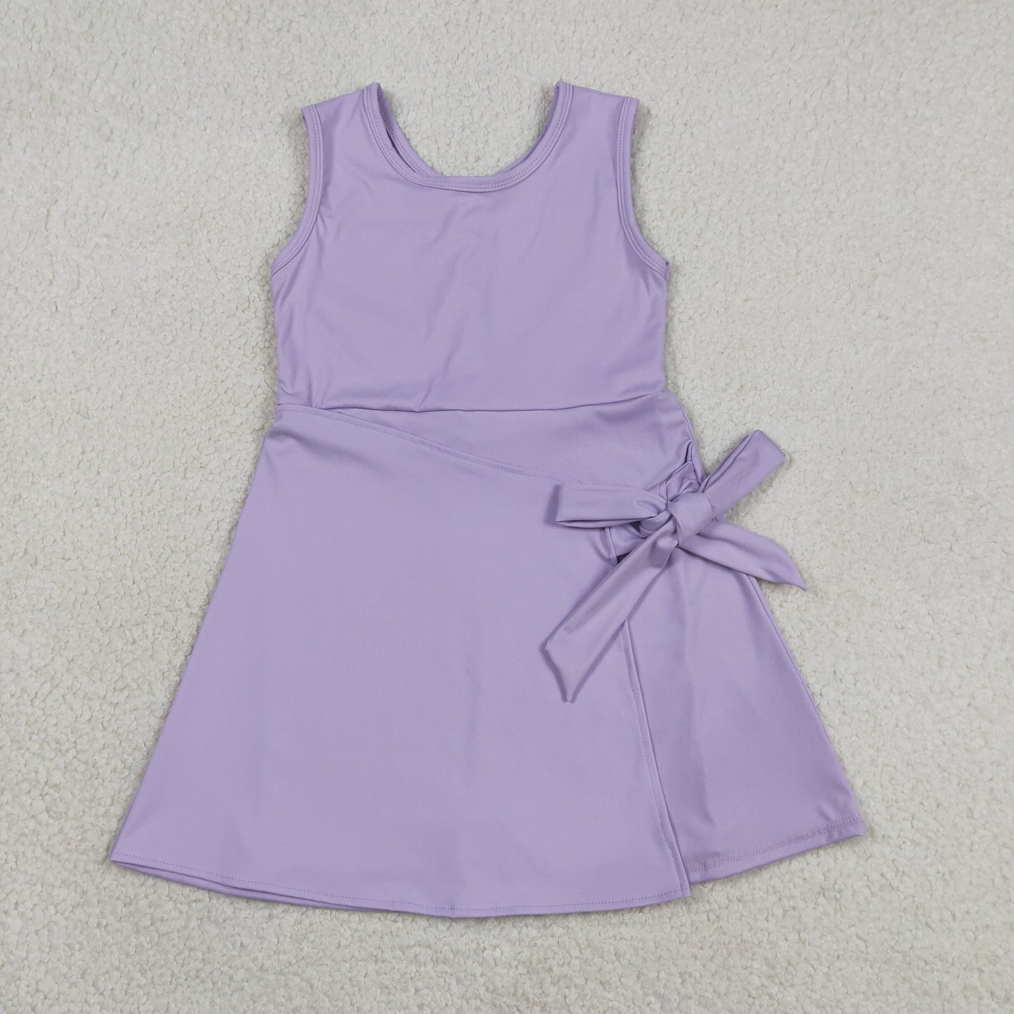 Sibling Baby Girls Sleeveless Back Zip Yoga Active Shorts Knee Length Dresses