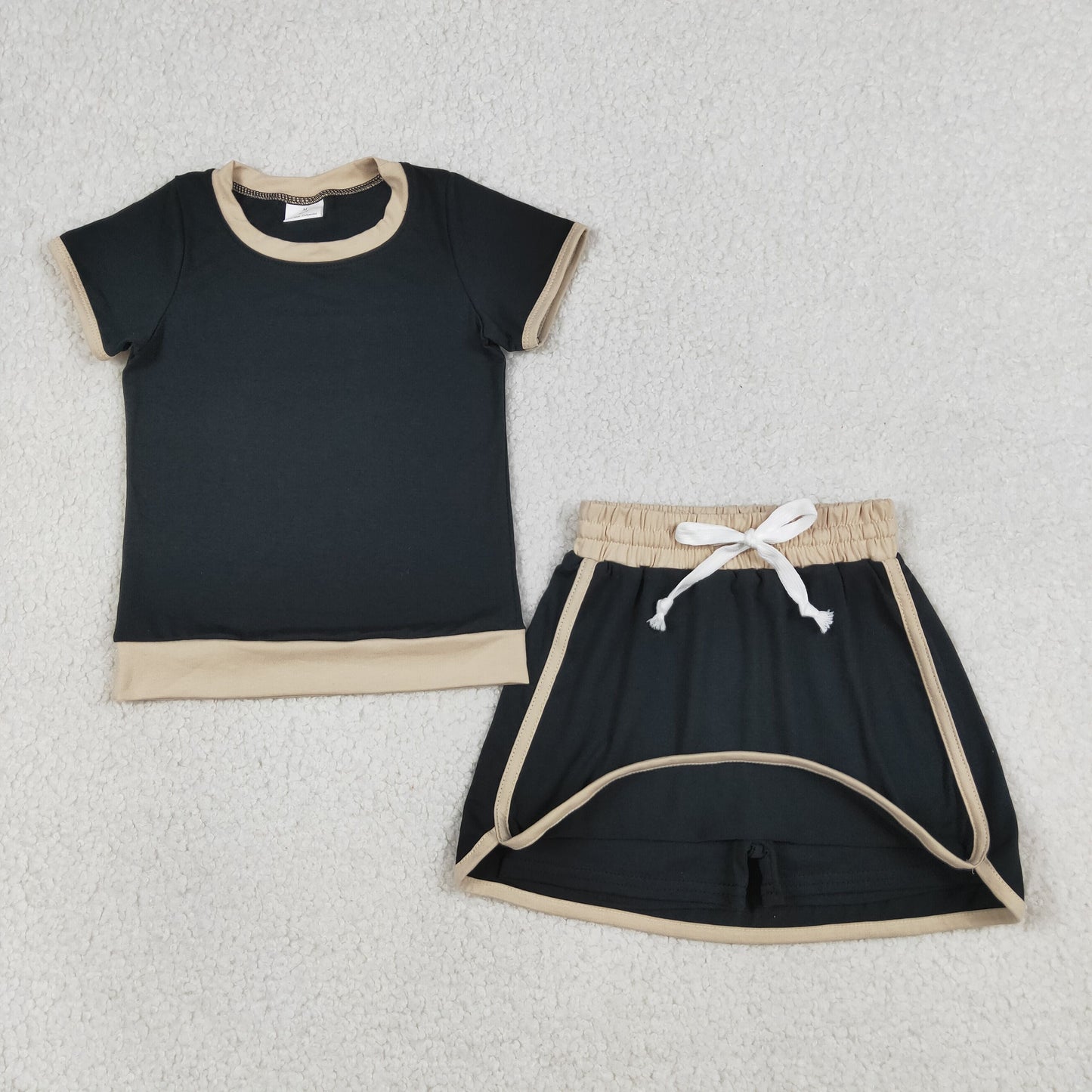 Baby Girls Short Sleeve Shirts Top Skirt Short Cotton Clothes Sets
